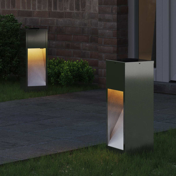 Aurinkoinen LED-polkuvalo 2 kpl Lämpimän Valkoinen Galvanoitu
