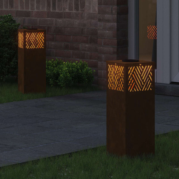 Aurinko LED-polkuvalo 2 kpl Lämpimän Valkoinen 18 x 18 x 50 cm