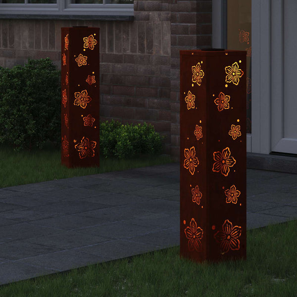 Aurinko LED-polkuvalo 2 kpl Lämpimän Valkoinen 18 x 18 x 80 cm