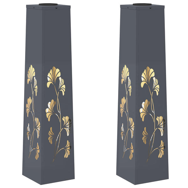 Aurinko LED-polkuvalo 2 kpl Lämpimän Valkoinen 18 x 18 x 80 cm