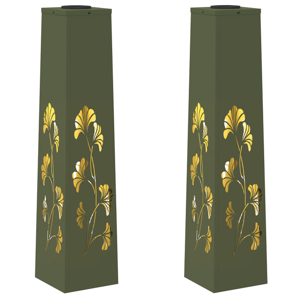 Aurinko LED-polkuvalo 2 kpl Lämpimän Valkoinen 18 x 18 x 80 cm