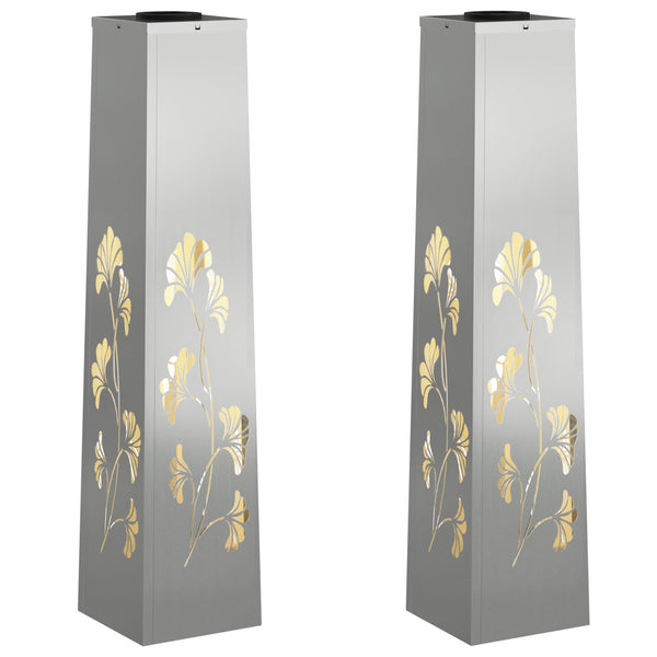 Aurinko LED-polkuvalo 2 kpl Lämpimän Valkoinen 18 x 18 x 80 cm