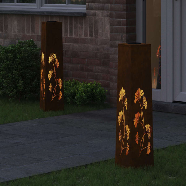 Aurinko LED-polkuvalo 2 kpl Lämpimän Valkoinen 18 x 18 x 80 cm