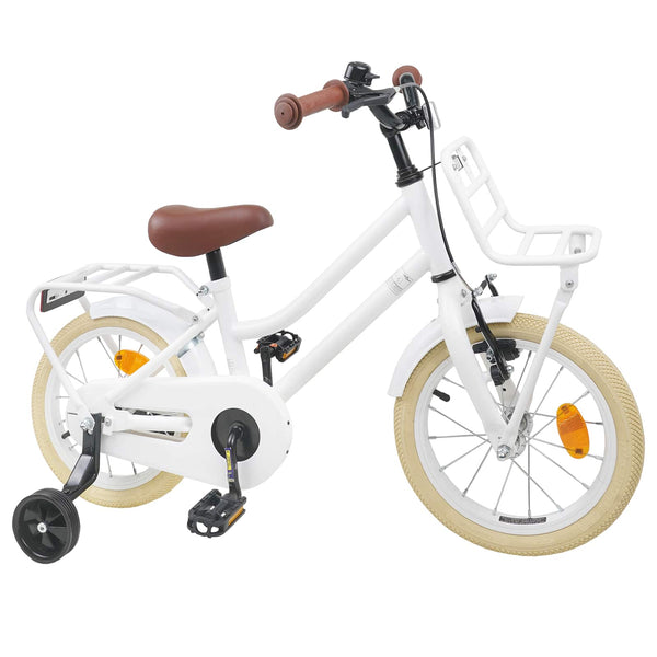 Lastenpyörä 14 Tuumaa 3-5 vuotiaille valkoinen