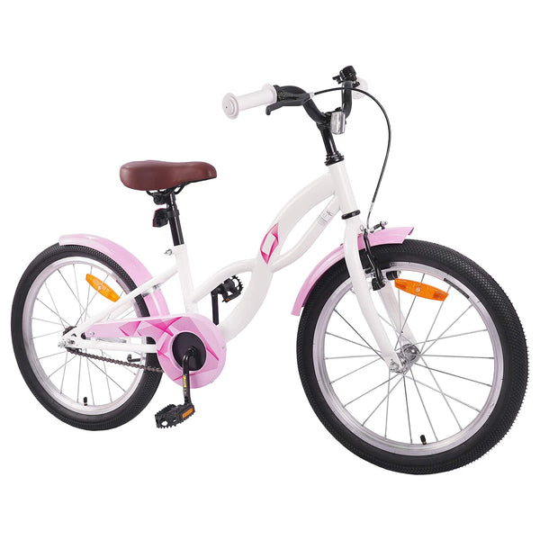 Lastenpyörä 18 Tuumaa 5-7-vuotiaille valkoinen