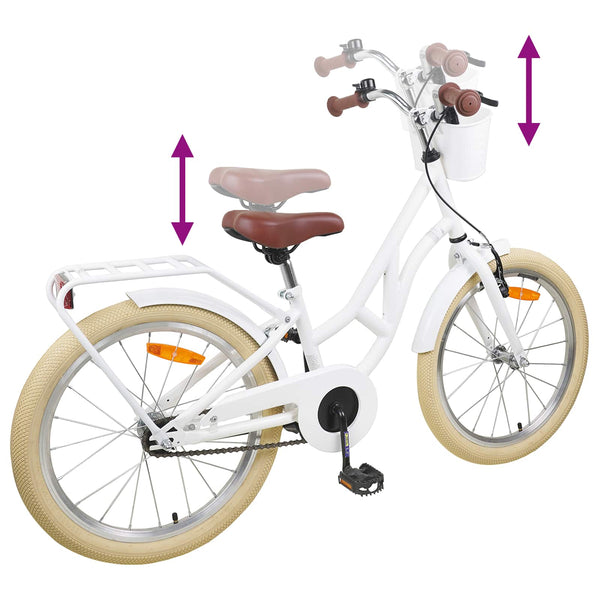 Lastenpyörä 24 Tuumaa 8-12 vuotiaille valkoinen