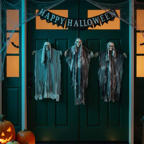 Halloween Roikkuva Kummitus 3 kpl Musta 66 x 110 cm Polyesteri