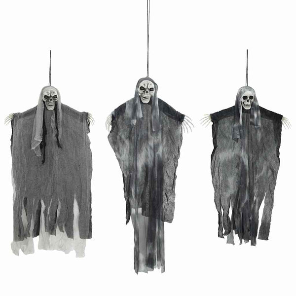 Halloween Roikkuva Kummitus 3 kpl Musta 66 x 110 cm Polyesteri