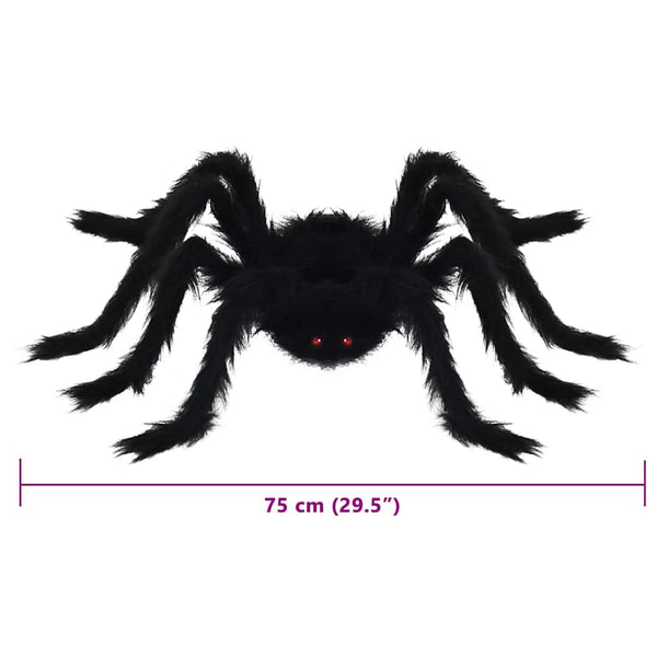 Halloween-hämähäkkikoriste 6 kpl Musta 75 cm