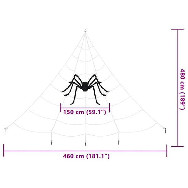Halloween-hämähäkki koristeella ja verkoilla 4 kpl 150 cm