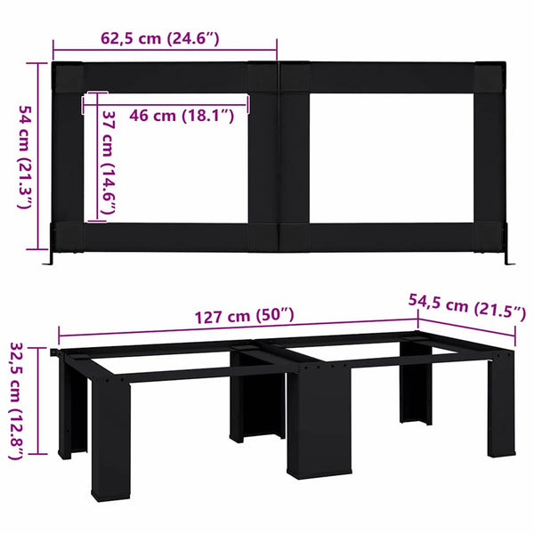 2 kpl pesukoneen jalustaa Musta 64 x 55 x 32.5 cm Teräs