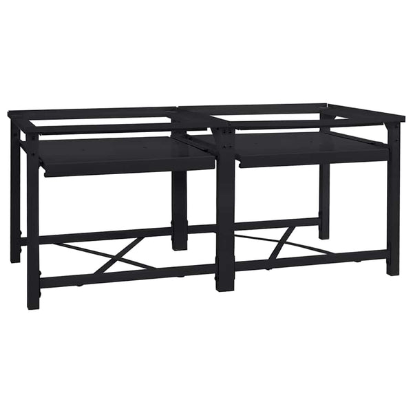 Pesukoneen jalusta Teräksinen 2 kpl Musta 64 x 55 x 32.5 cm