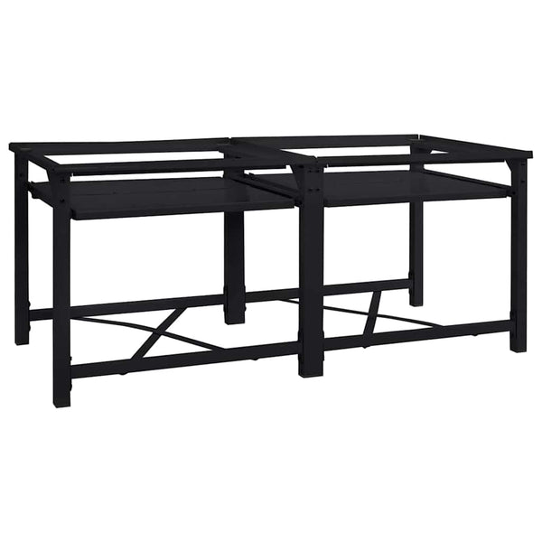 Pesukoneen jalusta Teräksinen 2 kpl Musta 64 x 55 x 32.5 cm