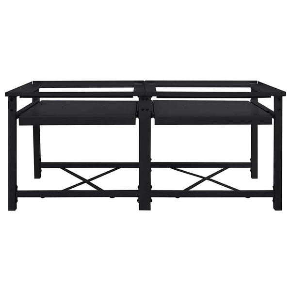 Pesukoneen jalusta Teräksinen 2 kpl Musta 64 x 55 x 32.5 cm