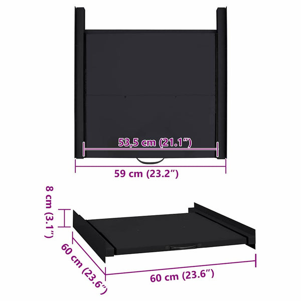 Pyykinpesukoneen välikansi Musta 60 x 60 x 8 cm Teräs