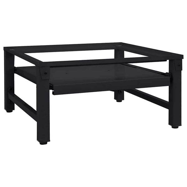 Pesukoneen teline Musta 64 x 55 x 32.5 cm Teräsmateriaalia