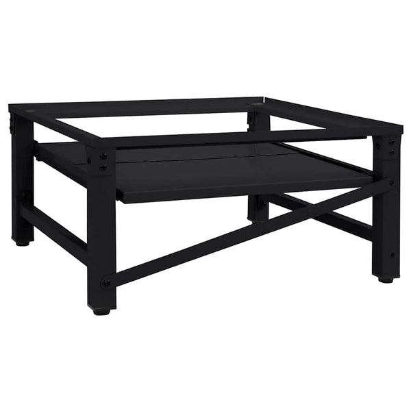 Pesukoneen teline Musta 64 x 55 x 32.5 cm Teräsmateriaalia
