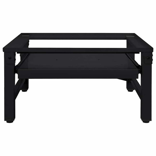 Pesukoneen teline Musta 64 x 55 x 32.5 cm Teräsmateriaalia