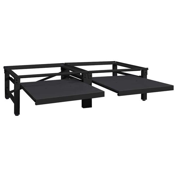 Mustat pesukoneen jalustat 2 kpl 64 x 55 x 32.5 cm Teräksestä