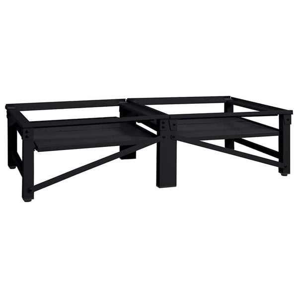 Mustat pesukoneen jalustat 2 kpl 64 x 55 x 32.5 cm Teräksestä