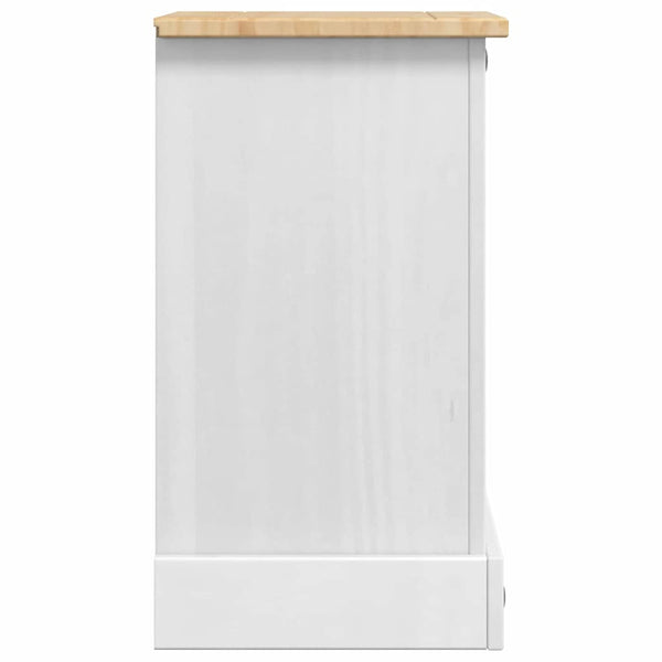 Yöpöytä Valkoinen 35 x 32,5 x 58 cm Massiivinen mänty