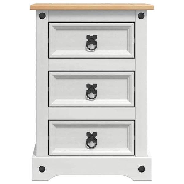 Yöpöytä Valkoinen 45 x 35 x 64 cm Massiivinen mänty