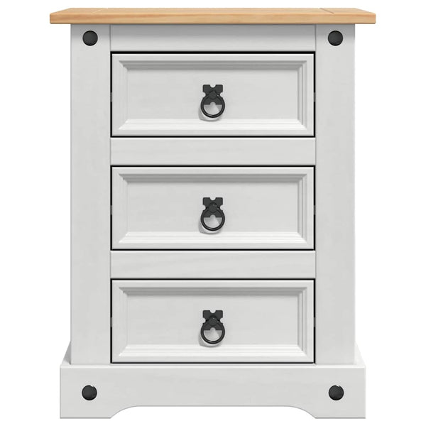 Yöpöytä Valkoinen 53 x 39 x 66 cm Massiivinen mänty