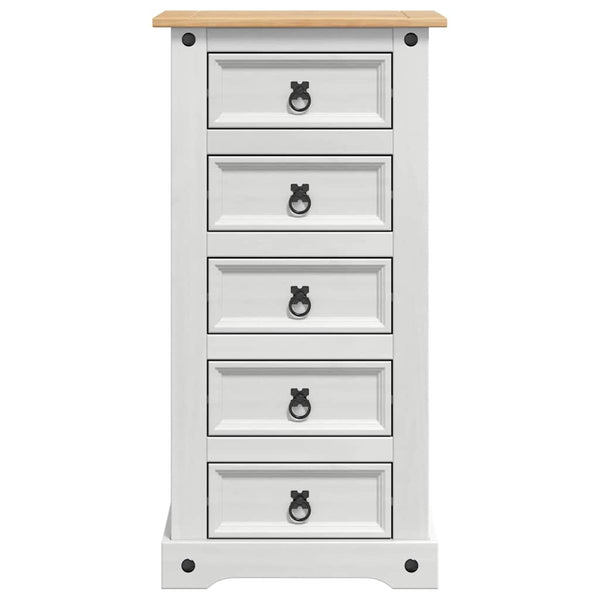 Yöpöytä Valkoinen 53 x 39 x 103 cm Massiivinen mänty