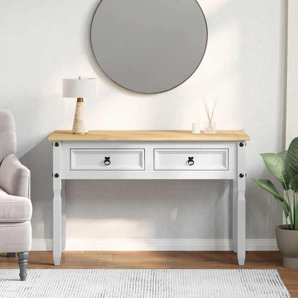 Päätypöytä Corona Valkoinen 115 x 46 x 73 cm Massiivinen mänty