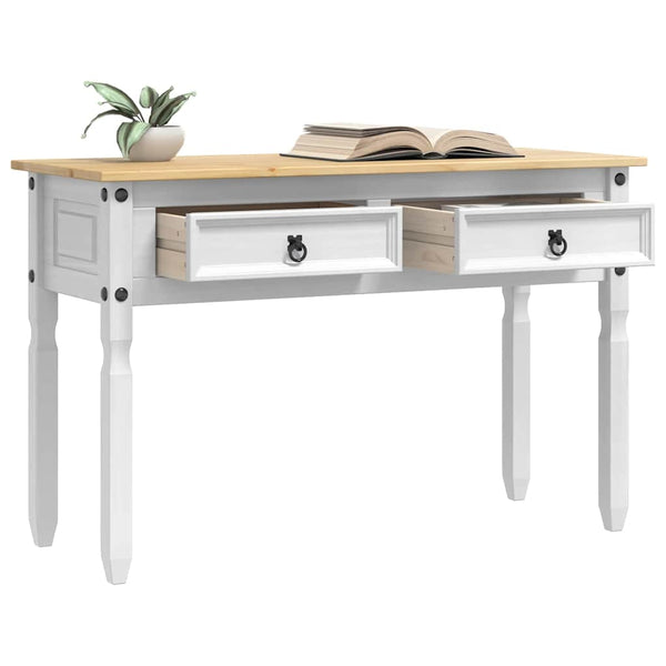 Päätypöytä Corona Valkoinen 115 x 46 x 73 cm Massiivinen mänty
