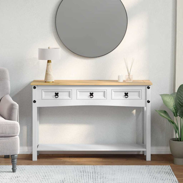 Päätypöytä laatikon kanssa Corona Valkoinen 114 x 34,5 x 73 cm