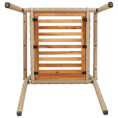 Ruskea ja beige puutarhan pinottavat tuolit Stefanide (4 pcs)