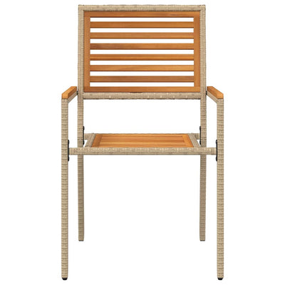 Ruskea ja beige puutarhan pinottavat tuolit Stefanide (4 pcs)