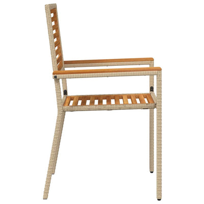 Ruskea ja beige puutarhan pinottavat tuolit Stefanide (4 pcs)