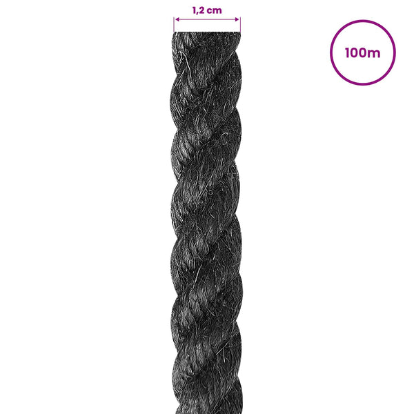 Juuttinaru 120 mm 100 m Musta 100% Tossa juutti