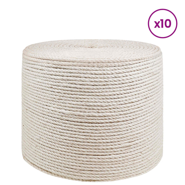 Juutti Köysi 10 kpl 20 mm 100 m valkoinen 100% Tossa juutti