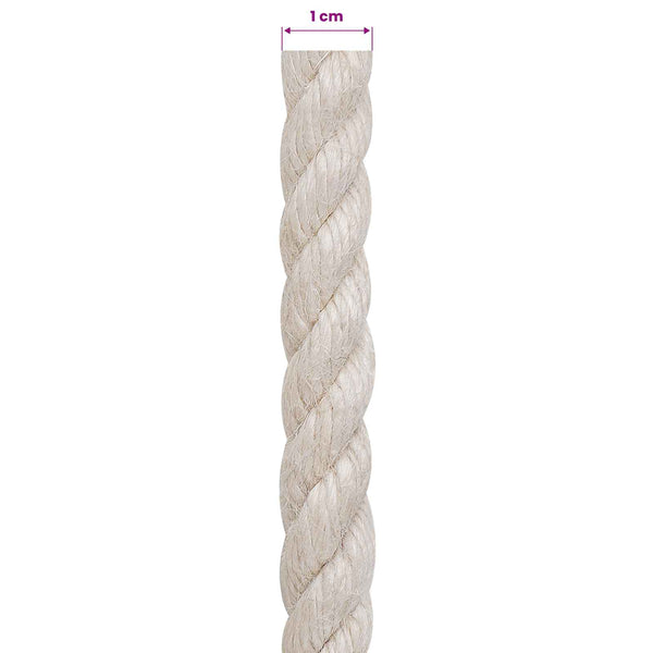 Juuttinaru 10 mm valkoinen 100% Tossa juutti