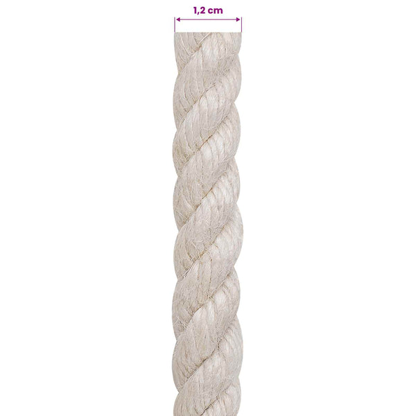 Juuttinaru 12 mm valkoinen 100% Tossa juutti