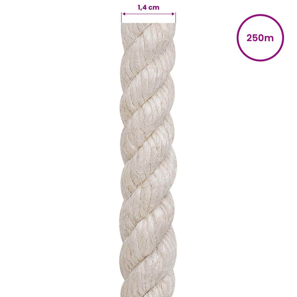 Juuttinaru 14 mm valkoinen 100% Tossa juutti