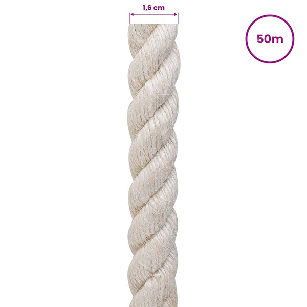 Juuttinaru 16 mm valkoinen 100% Tossa juutti
