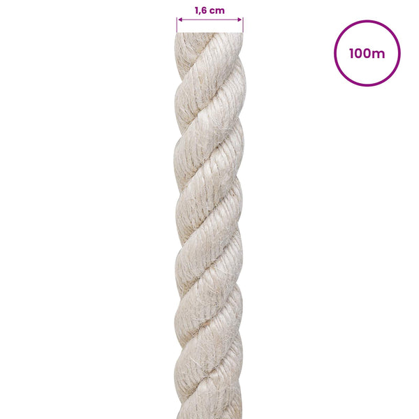 Juuttinaru 16 mm valkoinen 100% Tossa juutti