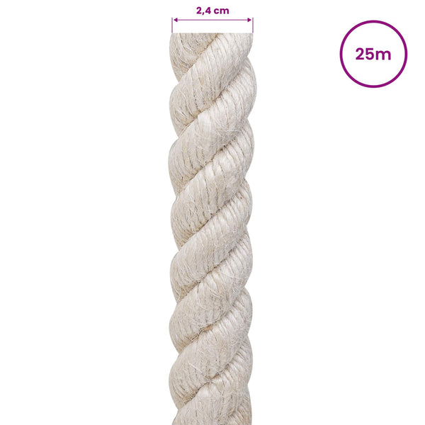 Juuttinaru 240 mm 25 m valkoinen 100% Tossa juutti