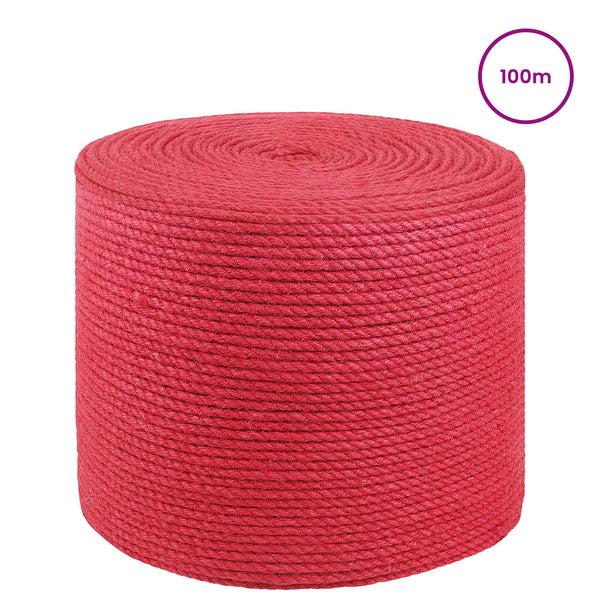Juuttinaru 6 mm Punainen 100% Tossa juutti