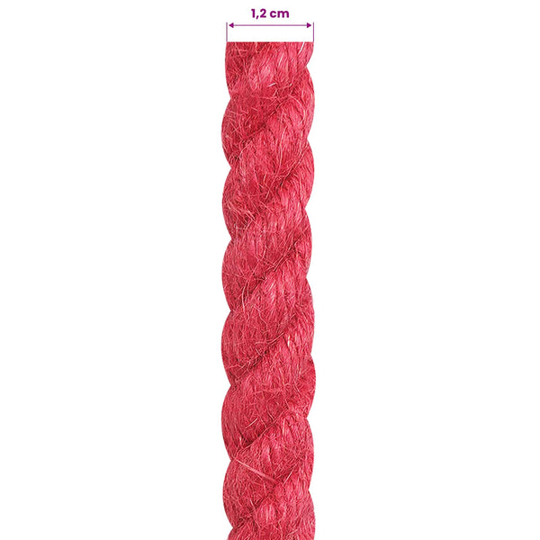 Juuttinaru 12 mm Punainen 100% Tossa juutti