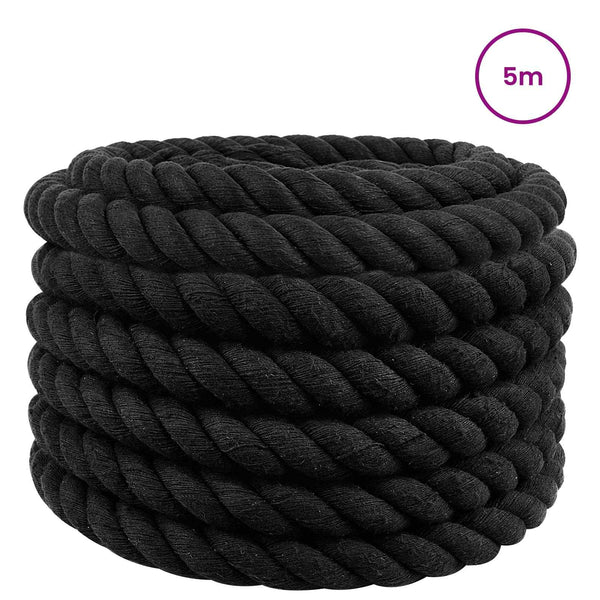 Puuvillaköysi 36 mm 5 m Musta 100% Puuvillaa