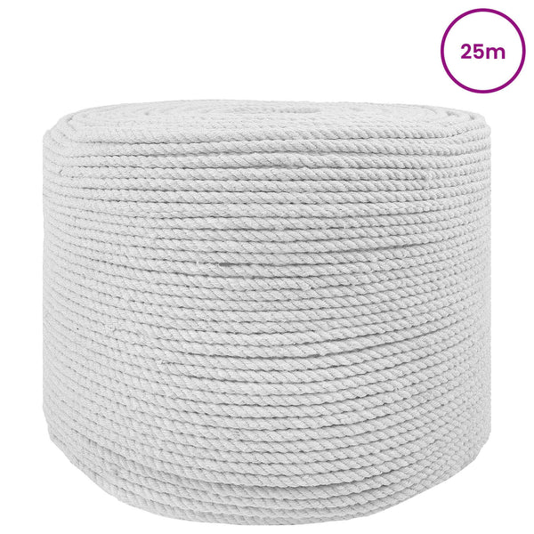 Puuvillaköysi 6 mm 25 m valkoinen 100% Puuvillaa