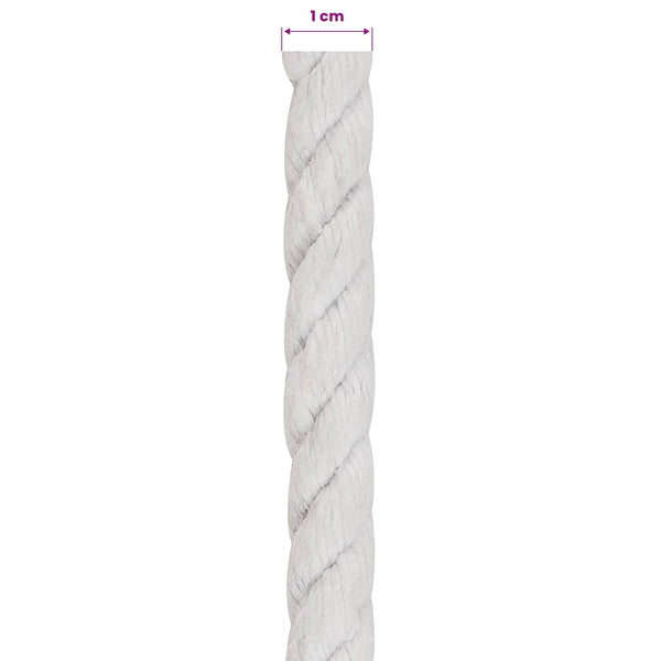 Puuvillaköysi 10 mm 25 m valkoinen 100% Puuvillaa