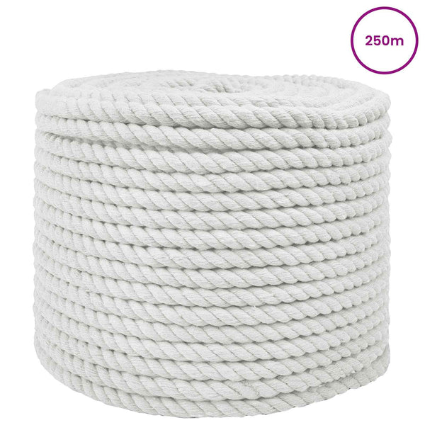Puuvillaköysi 12 mm 250 m valkoinen 100% Puuvillaa