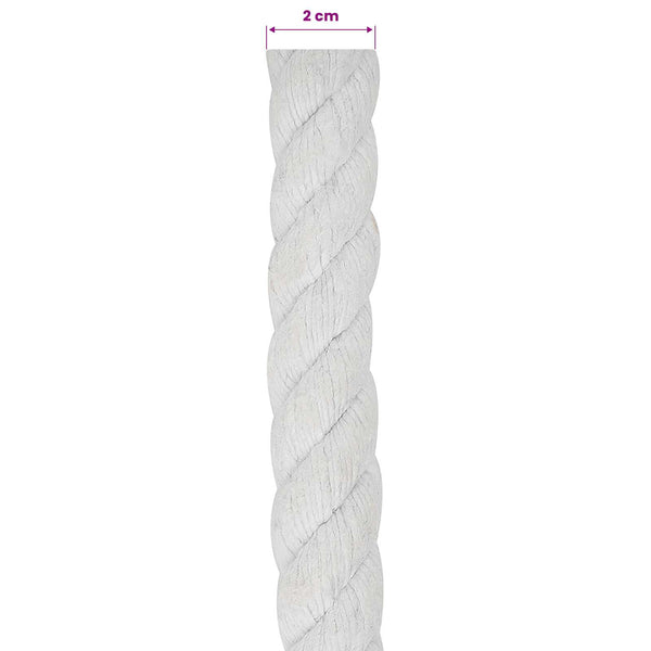 Puuvillaköysi 20 mm 25 m valkoinen 100% Puuvillaa