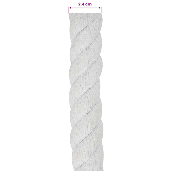 Puuvillaköysi 24 mm 50 m valkoinen 100% Puuvillaa